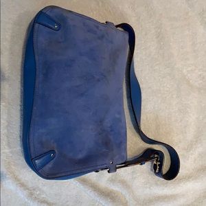Blue suede shoulder Bag